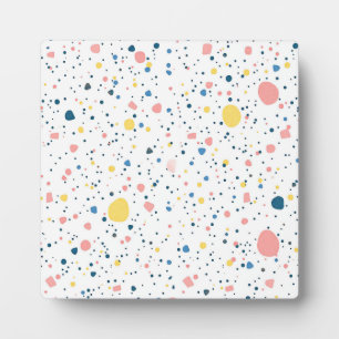 Modern Terrazzo Confetti Dots Pattern Pastel Plaque