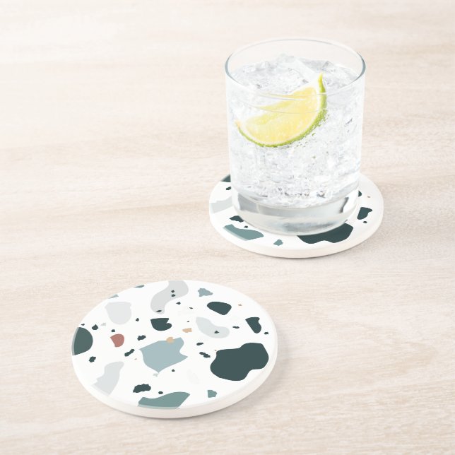 Modern Terrazzo Pattern – Abstract Mid Century Sea Coaster (Side)