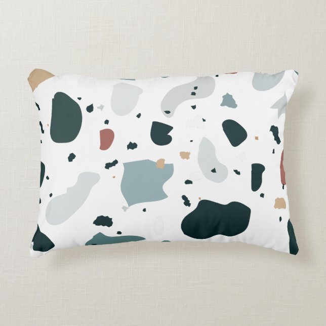 Modern Terrazzo Pattern – Abstract Mid Century Sea Decorative Cushion (Front)