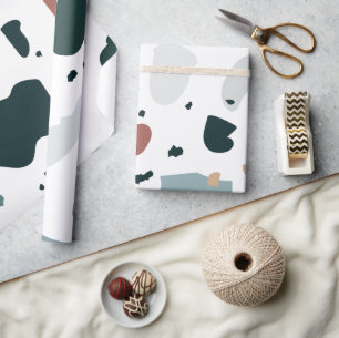 Modern Terrazzo Pattern – Abstract Mid Century Sea Wrapping Paper