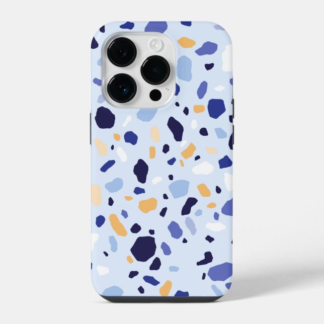 Modern Terrazzo Stone Texture Pattern iPhone Case (Back)