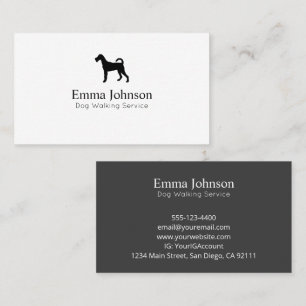 Modern Terrier logo Dog Walking Business Card