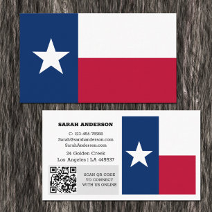 Modern Texas Business Card, Texas Flag / USA Business Card