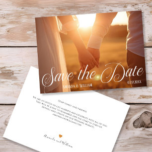 Modern Text and Photo Wedding Save The Date