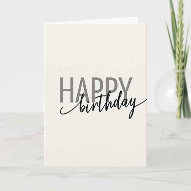 Modern Text Birthday Card (Front)