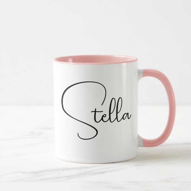 Modern Text Custom Large Trendy Name Appreciation Mug (Right)