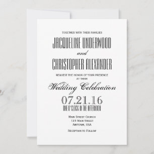 Modern Text Only Wedding Invitation