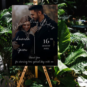 Modern Text Overlay Photo Wedding Welcome  Poster