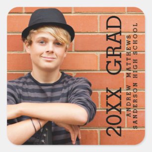 Modern Text   Photo Graduation Sticker