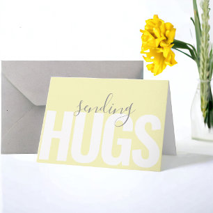Modern Text Sending Hugs Thinking of You Card