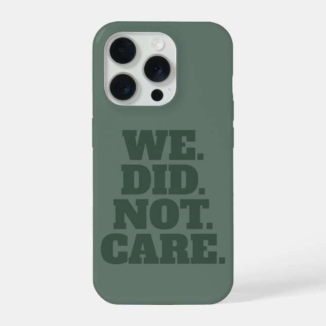 Modern Text Statement | Typography Green Text iPhone Case (Back)