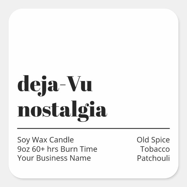 Modern Text White Product Labels (Front)