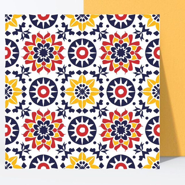 Modern Texture Mexican Papel Picado Colourful  Tile (Creator Uploaded)