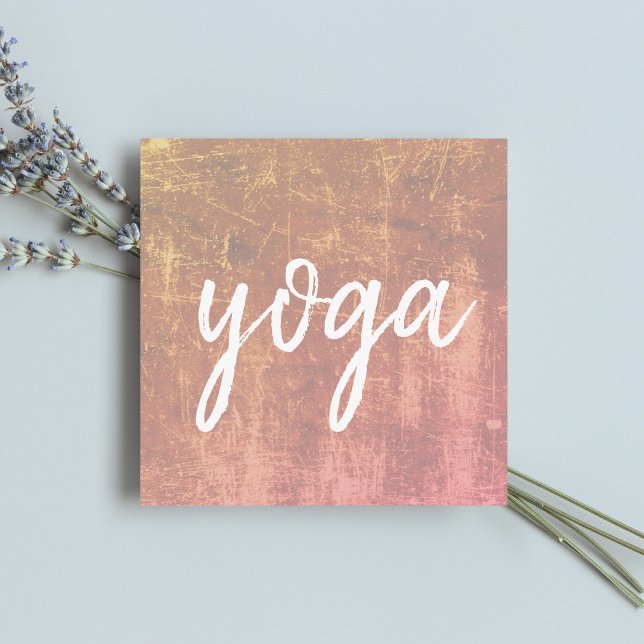 Modern Texture Pastel White Yoga Instructor Square Business Card (Creator Uploaded)