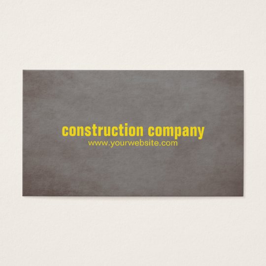 Modern Texture Stone Yellow Construction Business Card