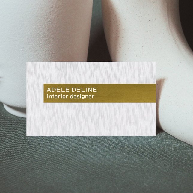 Modern Texture White Copper Interior Designer Business Card (Creator Uploaded)