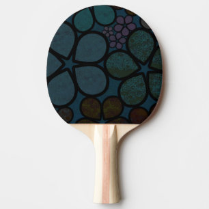 Modern Textured Dark Floral Ping Pong Paddle
