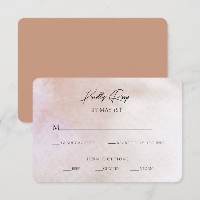 Modern Textured Minimalist RSVP Enclosure Card (Front/Back)