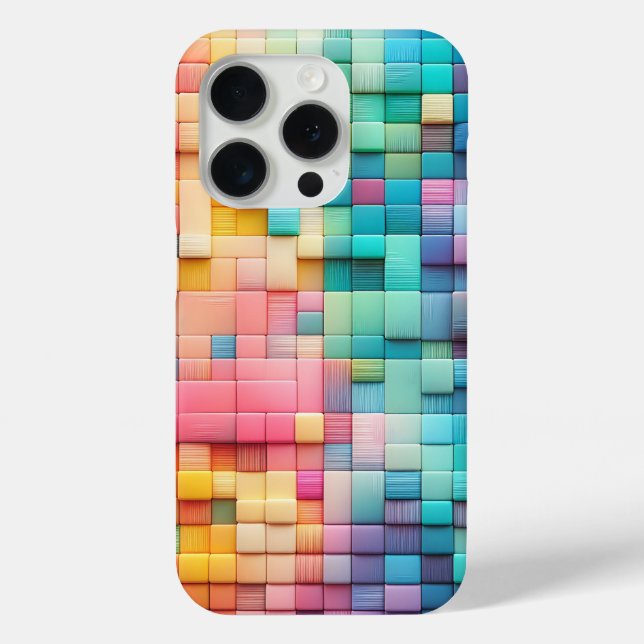 Modern Textured Pastel Block Phone Case - Colourfu (Back)