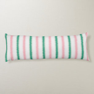 Modern textured pink green ikat stripes patten body cushion