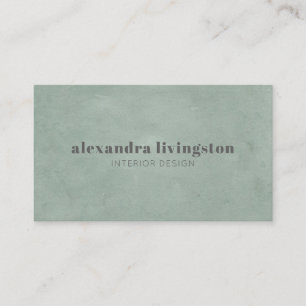 Modern Textured Sage Green Watercolor Professional Business Card