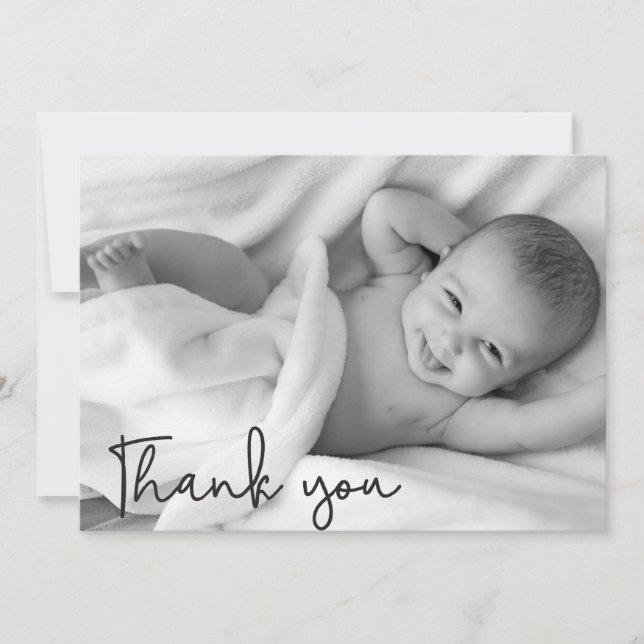 Modern Thank you Baby Photo Birth announcement (Front)