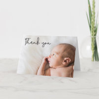 Modern Thank You Baby Photo Birth Announcement