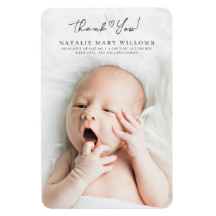 Modern Thank You Baby Photo Gifts Keepsake Magnet