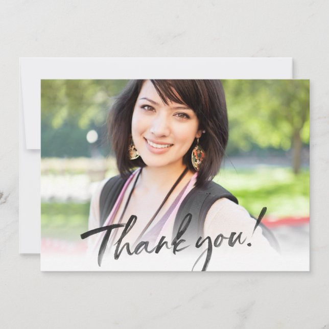 MODERN THANK YOU black inked calligraphy writing (Front)
