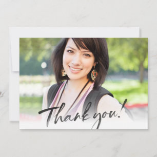 MODERN THANK YOU black inked calligraphy writing Card