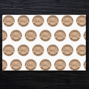modern thank you business kraft bow brown pattern tissue paper