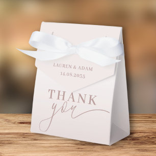 Modern Thank You Calligraphy Rose Gold   Favour Box