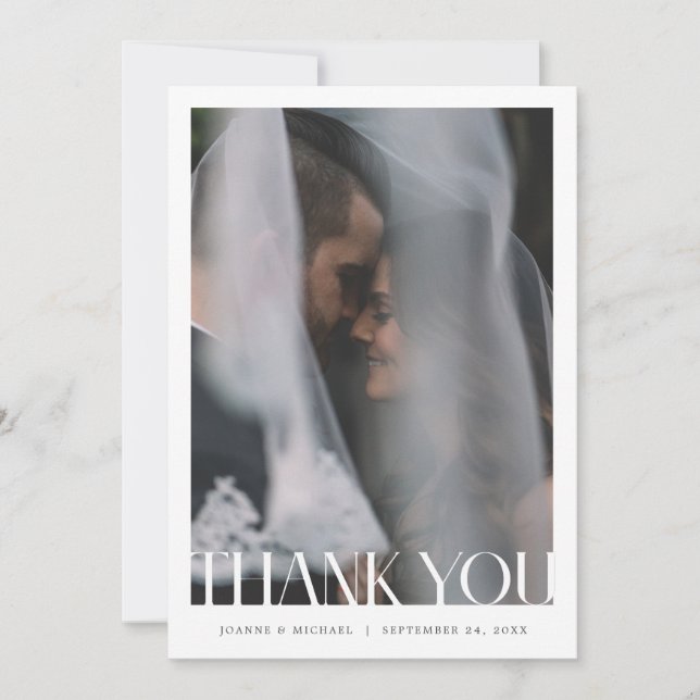 Modern Thank You Card W Note (Front)