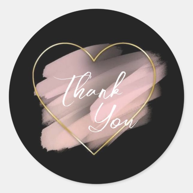 Modern Thank You Classic Round Sticker (Front)