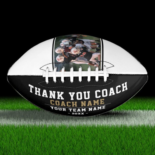 Modern Thank you Coach Team Name and Team Photo American Football (Creator Uploaded)