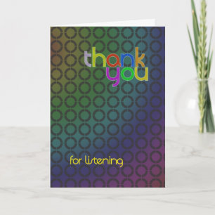 Modern Thank You for listening card