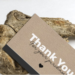 Modern Thank You For Shopping Kraft Paper Business Card