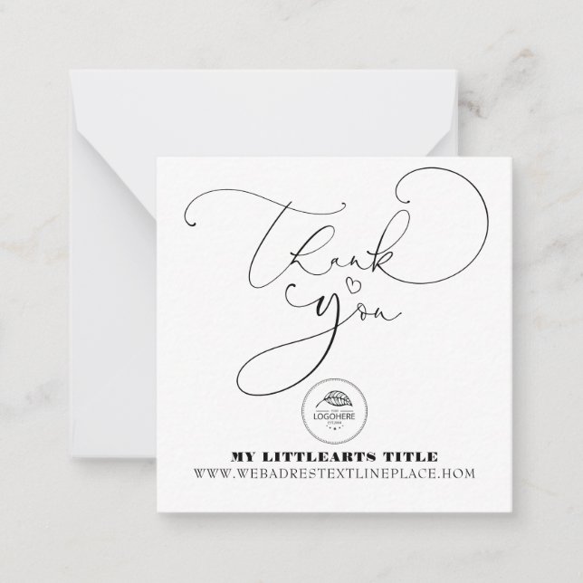 Modern Thank You For Shopping Small Branding Card (Front)