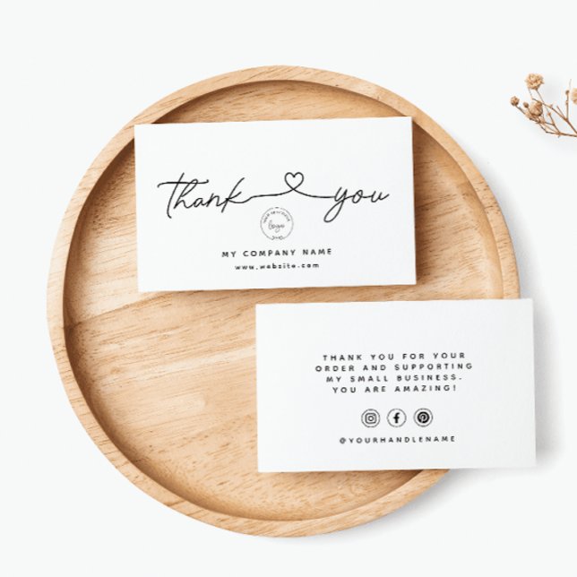 Modern Thank You For Shopping Small Business Business Card (Creator Uploaded)