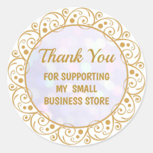 Modern Thank You For Supporting My Small Business Classic Round Sticker