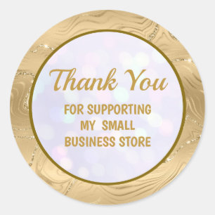 Modern Thank You For Supporting My Small Business Classic Round Sticker