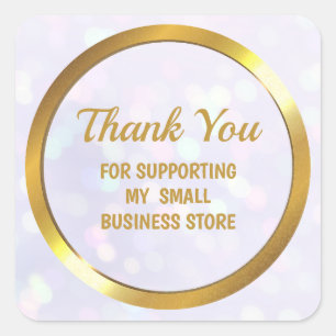 Modern Thank You For Supporting My Small Business Square Sticker