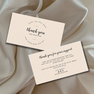 Modern thank you for supporting small  business card