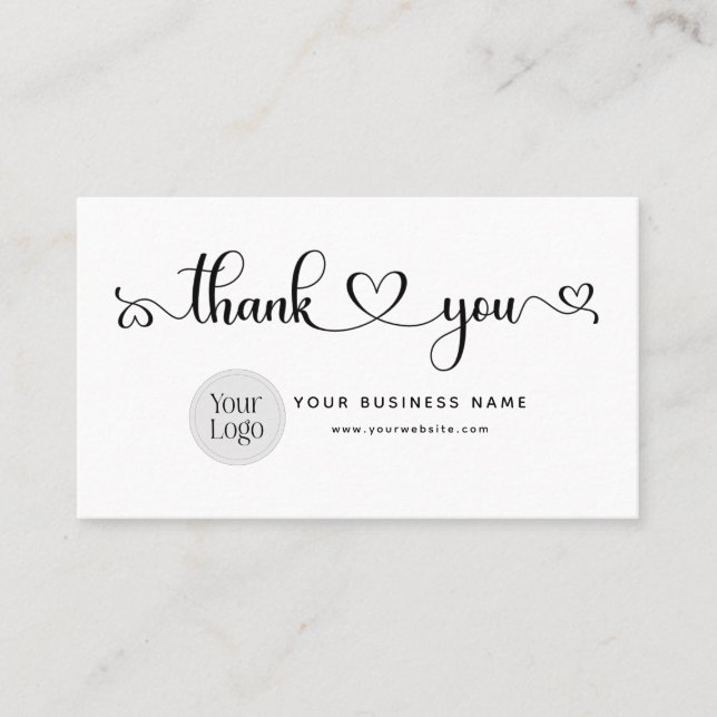 Modern Thank You For Your Order Business Card (Front)