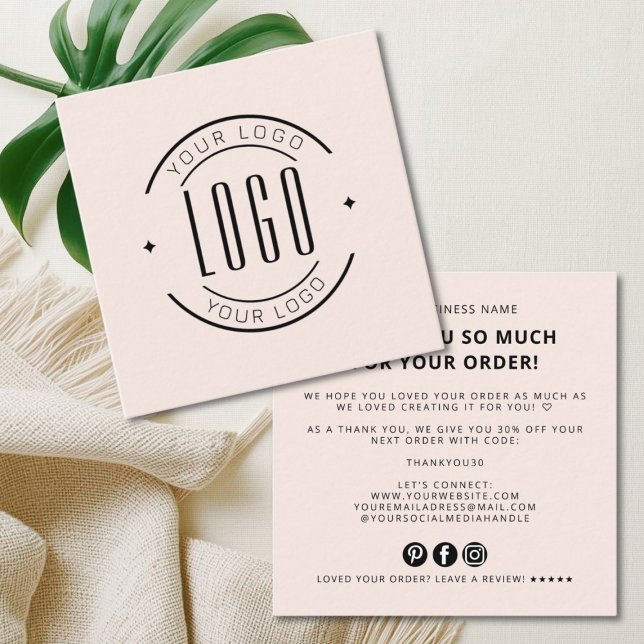Modern thank you for your order simple logo square business card (Creator Uploaded)