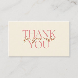 Modern Thank You For Your Order Small Business Card
