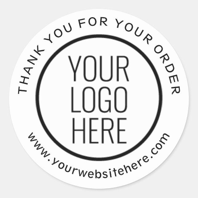 Modern Thank You For Your Order with Logo Classic Round Sticker (Front)