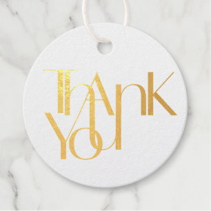 Modern Thank You Gift Foil Round Favour Tags