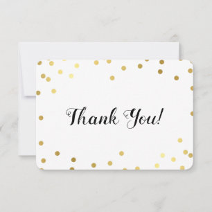 MODERN THANK YOU glamourous luxe gold confetti spo Card