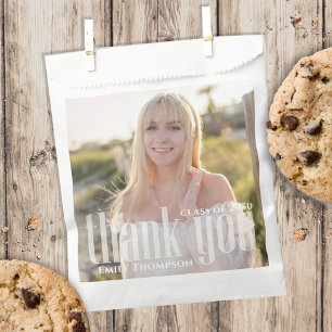 Modern Thank You Graduation Party Custom Treat Favour Bags